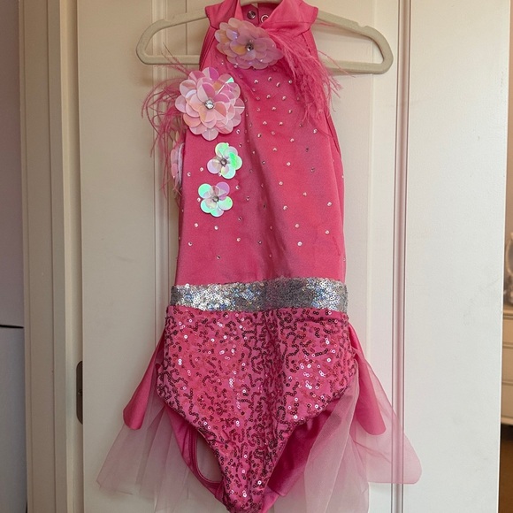 Beautiful pink bodysuit for kids dance bodysuit costume - Picture 5 of 5